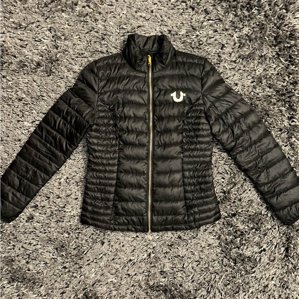 True Religion Women's Black Quilted Puffer Jacket